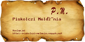 Piskolczi Melánia névjegykártya